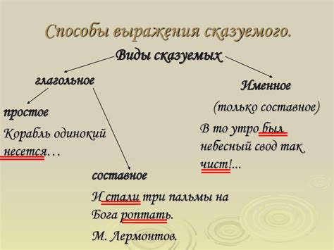 Важное значение сказуемого в составе предложения и его разнообразные функции