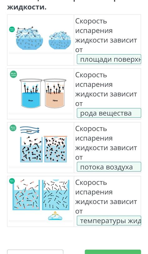 Влияние вместимости на качество испарения