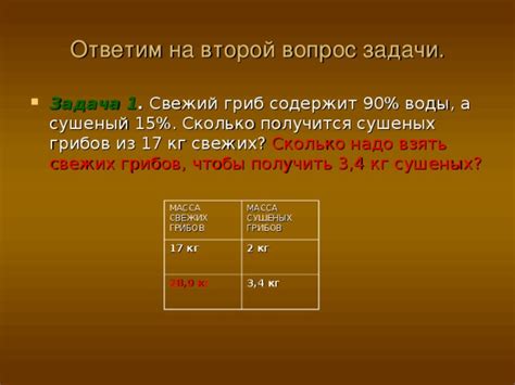 Влияние теплоты воды на процесс насыщения сушеных грибов