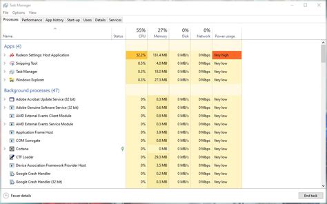 Возможные проблемы при работе службы Radeon settings host service