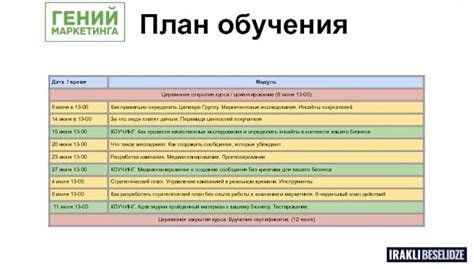 Выбор направления изучения и составление плана обучения