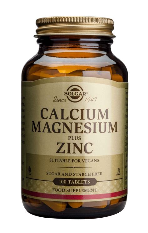 Защита организма от недостатка цинка с помощью Calcium magnesium plus zinc Solgar