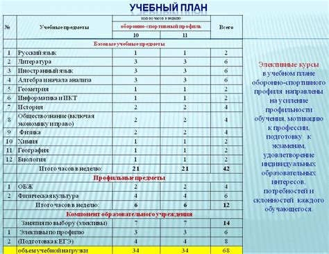 Значение выбора дополнительных курсов в учебном плане