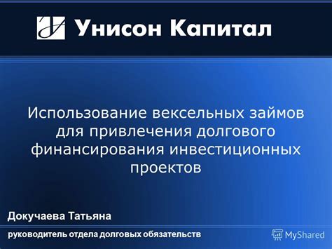 Использование возможностей инвестиционных проектов и стартапов для погашения займов