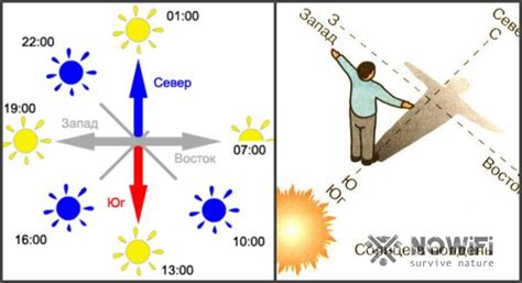 Как определить стороны света по положению солнца