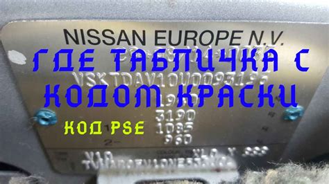 Как распознать код краски Ниссан Альмера Классик?