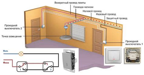 Как функционирует выключатель, управляющий освещением в коридоре?