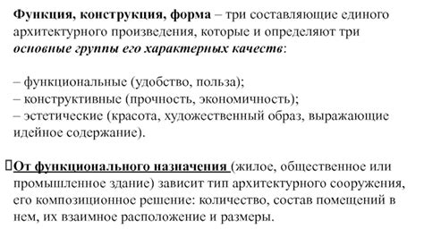 Конструкция и размещение архитектурного произведения