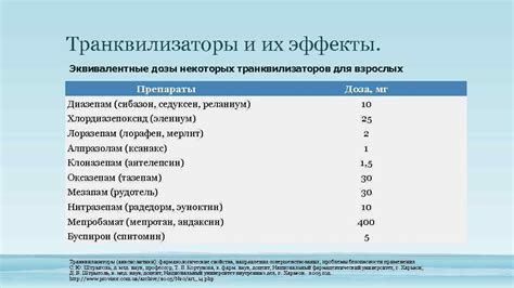 Мажорные транквилизаторы и их свойства