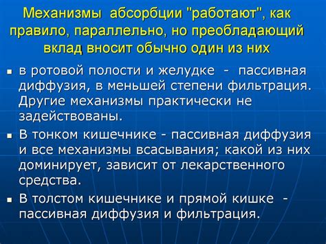 Механизмы абсорбции синтезированных пищевых веществ: основы и регуляция процесса