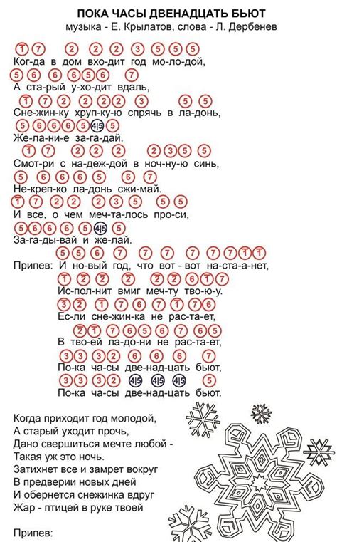 Ноты и аккорды для исполнения песни на музыкальном инструменте