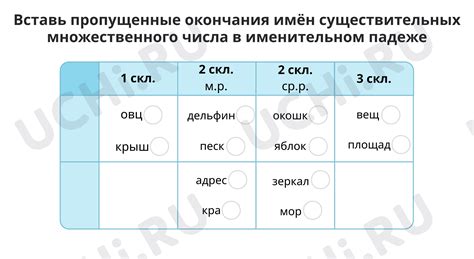 Окончание "е" в именительном падеже множественного числа существительных