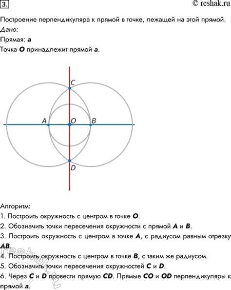 Описание центральной точки перпендикуляра