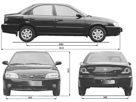 Основные параметры автомобиля Kia Spectra