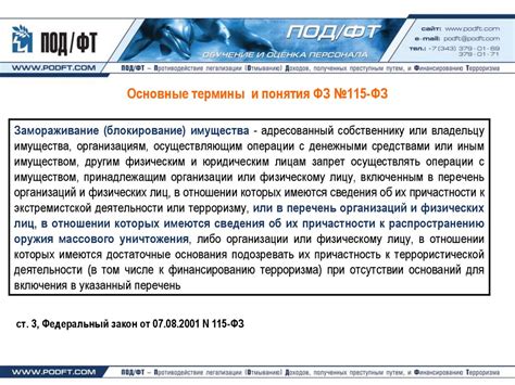 Основные понятия и цели 115 ФЗ