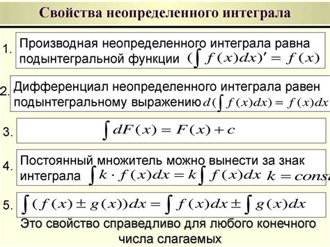 Основные различия между неопределенным и определенным интегралами