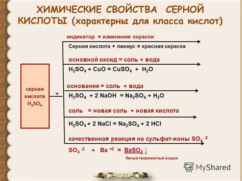 Основные свойства разведенной серной кислоты