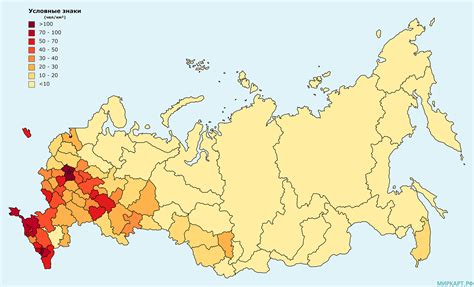 Особенности распределения населения по территории Российской Федерации