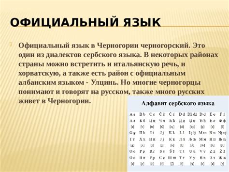 Официальный государственный язык в Черногории: безграничное наследие лингвистического богатства