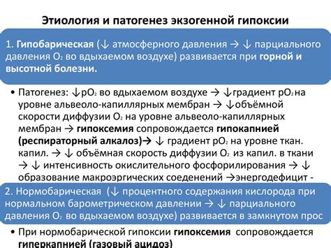 Патогенез гипоксии и его последствия для организма