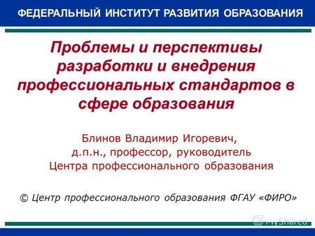 Перспективы развития и внедрения инновационных стандартов