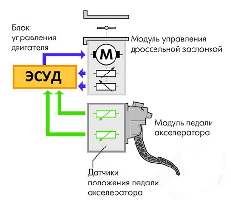 Поступление воздуха и вакуума к системе управления дроссельной заслонкой