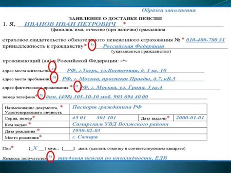 Правила заполнения информации о доставке