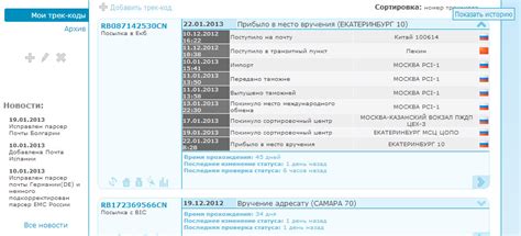 Принцип работы системы отслеживания почтовых отправлений