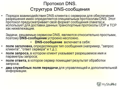 Процесс взаимодействия DNS клиента с одним сервером