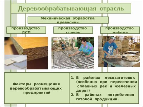 Процесс формирования готовой продукции из древесины выбранных национальных деревьев