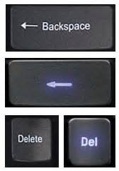 Различия между клавишами Delete и Backspace