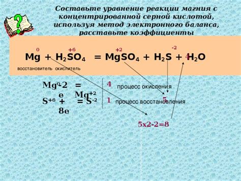 Реакция магния с разведенной серной кислотой: особенности и характеристики
