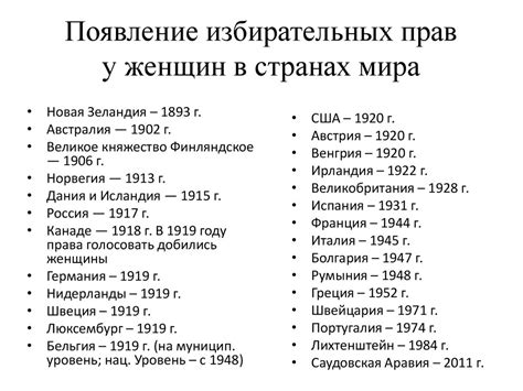 Роль Первой мировой в вопросе избирательных прав женщин