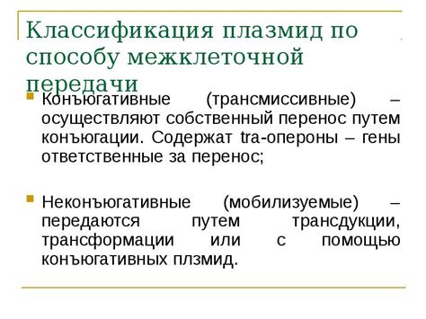 Роль плазмид в дополнительном сохранении генетической информации у бактерий