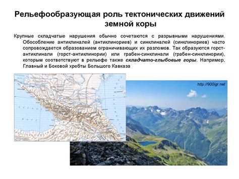 Роль тектонических поднятий в формировании горных систем