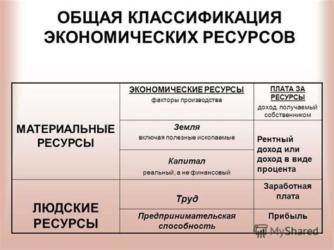 Роль факторов в формировании экономических ресурсов