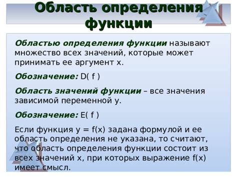 Связь между областью определения и областью значения