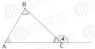 Связь угла около основания с другими углами треугольника