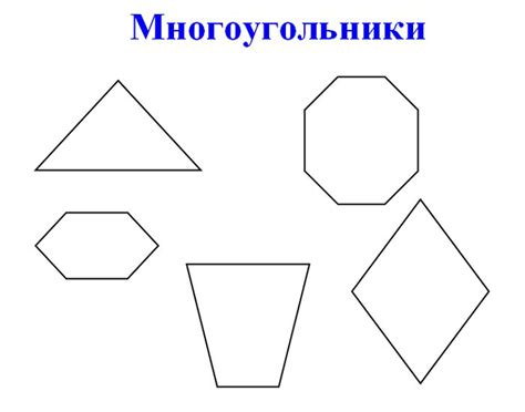 Сложение длин линий, определяющих форму простых геометрических многоугольников