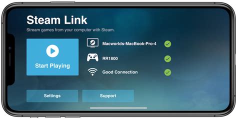 Сопряжение iPhone с Steam Link