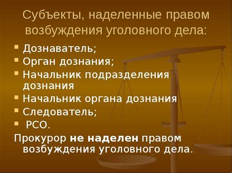 Субъекты возбуждения уголовного дела