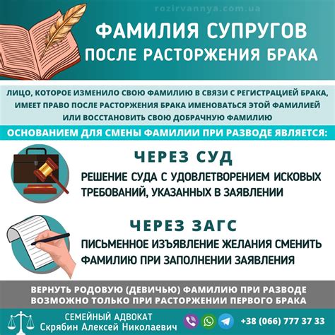 Существующие ограничения при смене фамилии после развода