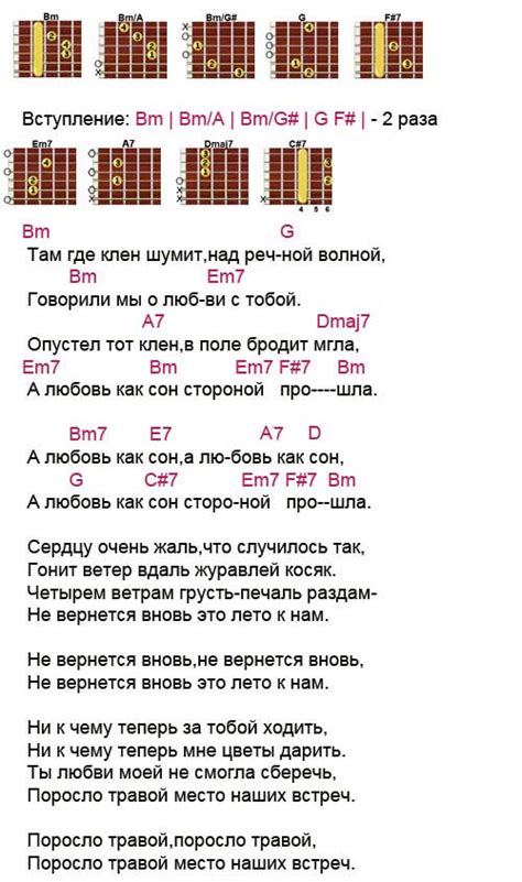 Текст композиции "Там, где клен шумит" и его эмоциональное воздействие.