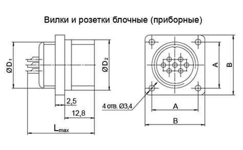 Тип разъемов и размеры