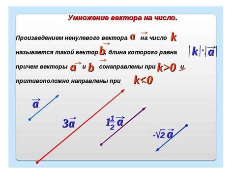 Умножение вектора на число: изменение длины и направления