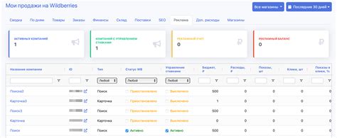 Управление рекламными обьявлениями в платформе управления рекламой