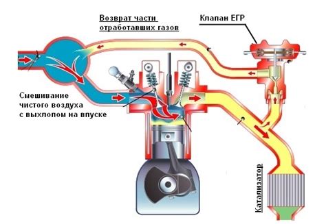 Физическое расположение устройства рециркуляции отработавших газов в двигателе автомобиля Приора