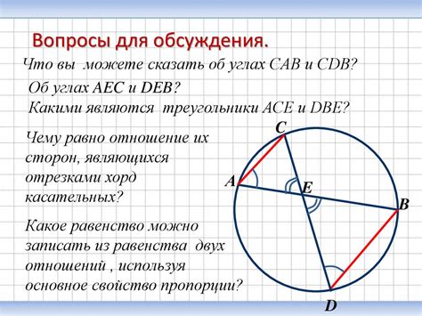 Шаг 1: выявление двух пересекающихся хорд, образующих прямые углы