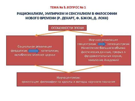  Источники познания в эмпиризме и рационализме 