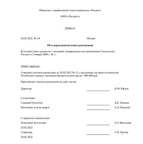  Правовые аспекты внесения изменений в штатное расписание за предыдущие периоды 